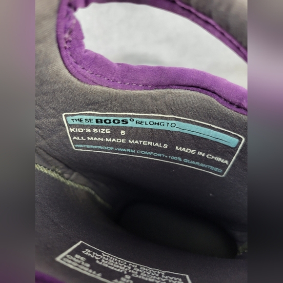 Bogs Boots Size 5 Daisy Love Purple Floral - Picture 10 of 10